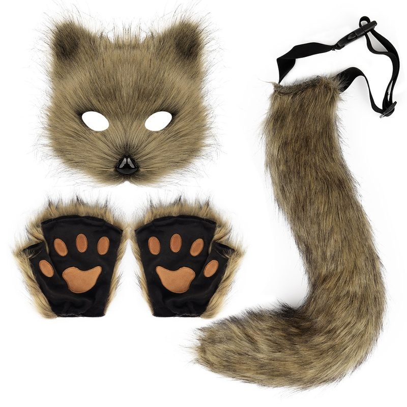 Set Disfraz de Zorro Máscara Guantes Cola Halloween