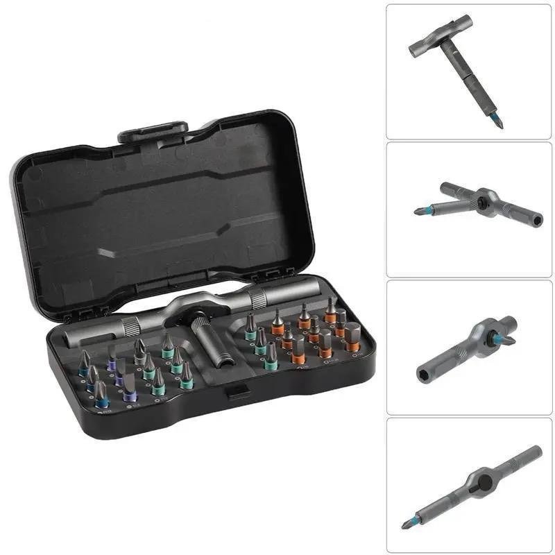 24Plegar1 DIYDestornilladorConjunto,Puntas de Destornillador Magnéticas Intercambiables